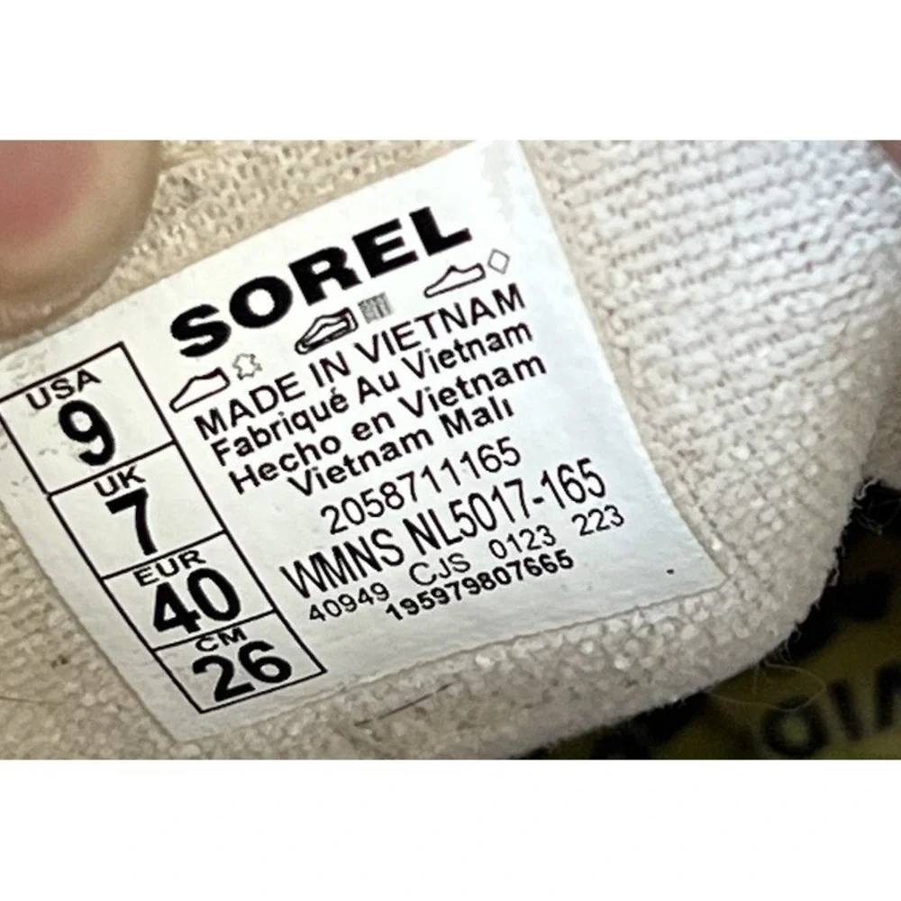 Sorel Shoes Women Size 9 Caribou X Platform Waterproof Sneakers Tan Beige‎ Cream